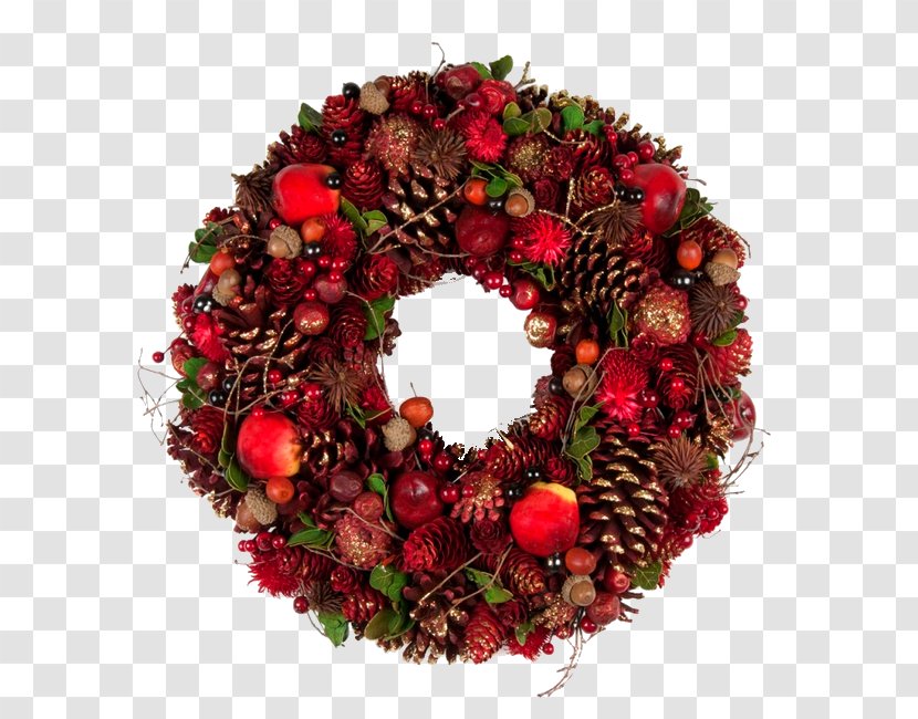 Wreath Christmas Ornament Fruit - Floral Design Transparent PNG