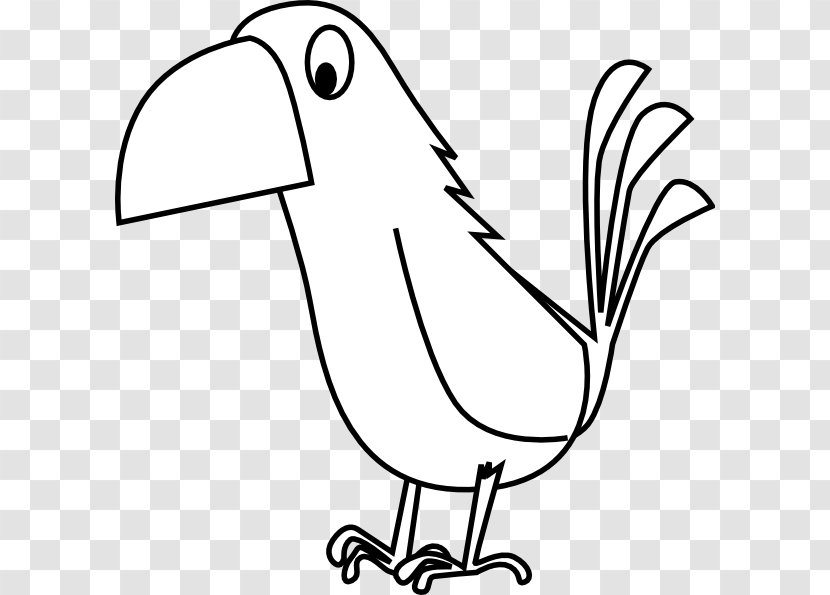 Parrot Drawing Black And White Cartoon Clip Art - Heart Transparent PNG