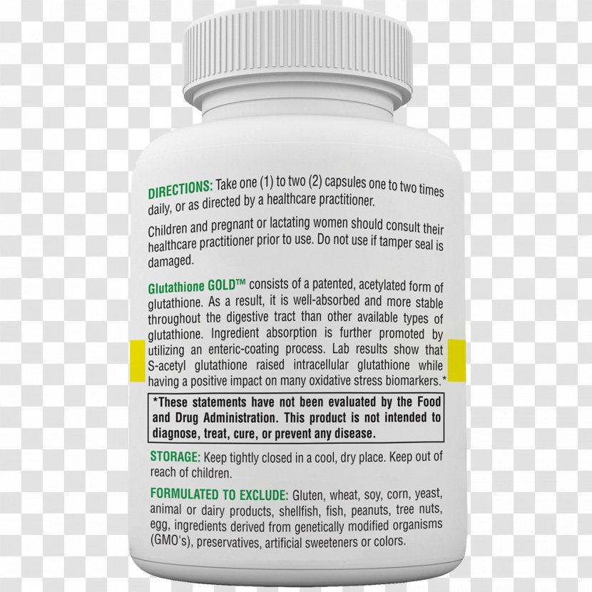 Glutathione Acetyl Group Acetylation Enteric Coating Capsule - Gluta Transparent PNG