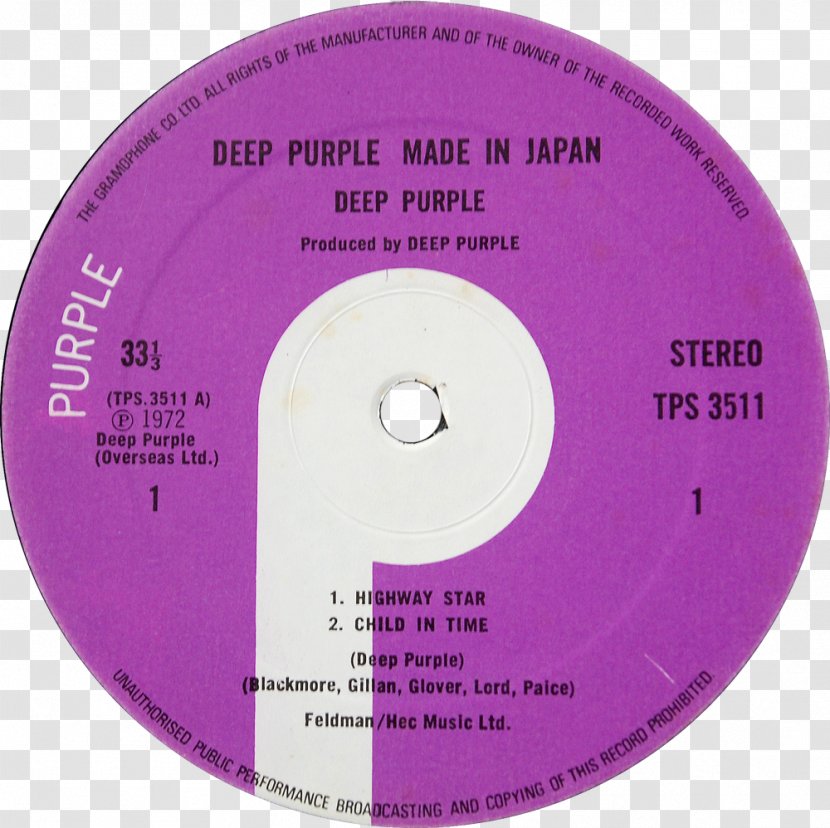 Compact Disc Deep Purple Made In Japan Phonograph Record LP - Watercolor Transparent PNG