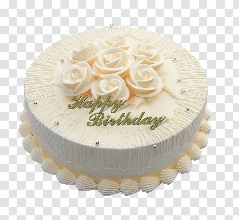 Birthday Cake Bakery Cream Wedding - Sugar - Simple White Roses Decorated Transparent PNG