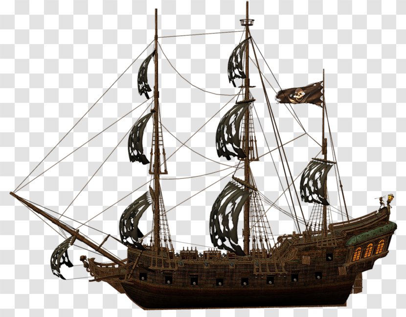 Brigantine Ship Of The Line Galeas Piracy Boat - Baltimore Clipper - Bateau Transparent PNG