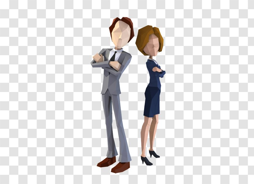 Businessperson Animation Low Poly Cartoon - Formal Wear - 3D Villain Transparent PNG