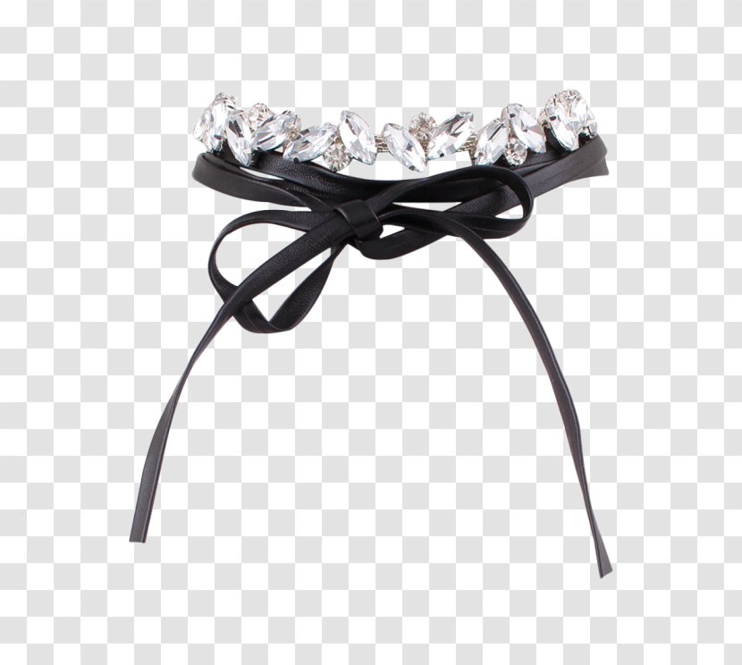 Choker Necklace Imitation Gemstones & Rhinestones Fashion Velvet - White Transparent PNG