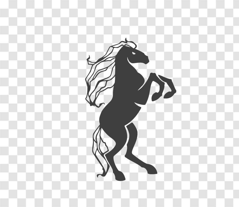 Logo Horse Illustration - Mustang - Three-dimensional Black Transparent PNG
