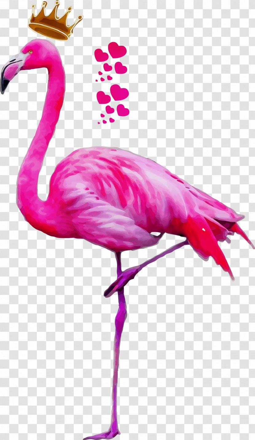 Flamingo - Wet Ink - Neck Magenta Transparent PNG