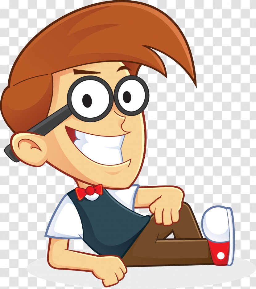 Nerd Geek Cartoon Clip Art - Hand Transparent PNG