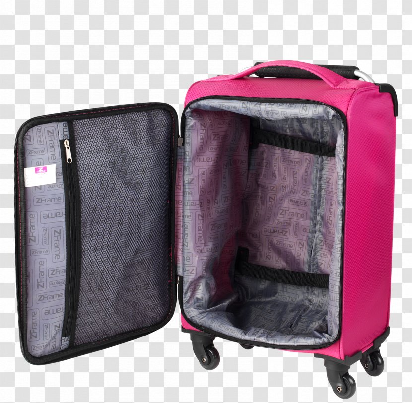Baggage Hand Luggage Suitcase - Red - Fuchsia Frame Transparent PNG