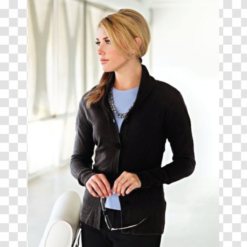 Cardigan Blazer Sleeve Sweater Polo Shirt - Collar Transparent PNG