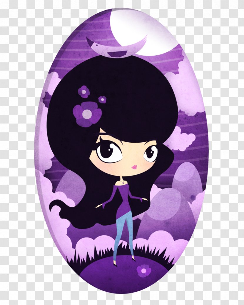 Violet Purple Cartoon Character Fiction - Watercolor Sky Transparent PNG