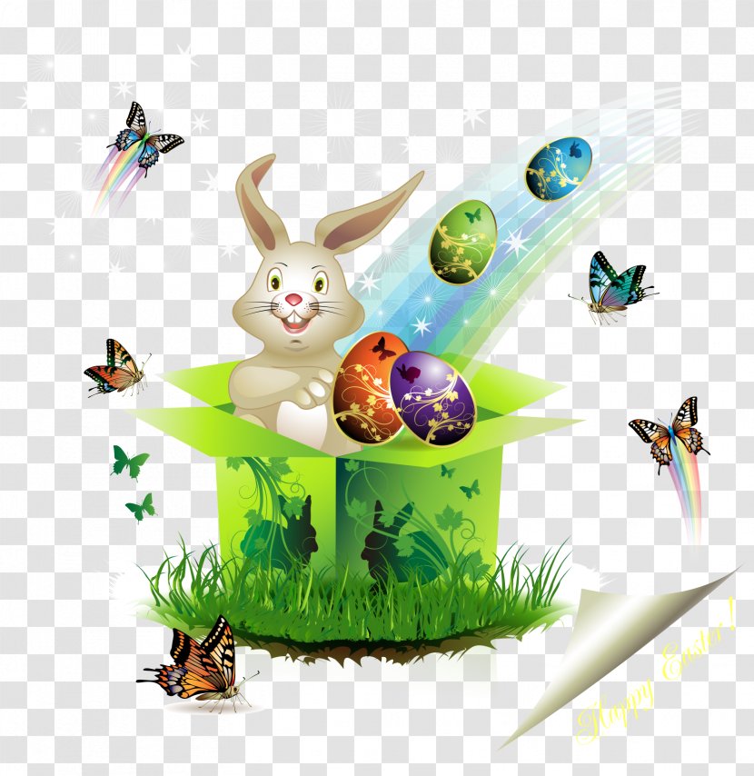 Butterfly Easter Egg Clip Art - Rabbit Gift Card Vector Transparent PNG