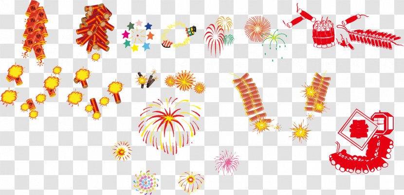 Fireworks Chinese New Year Firecracker Euclidean Vector - Petal Transparent PNG