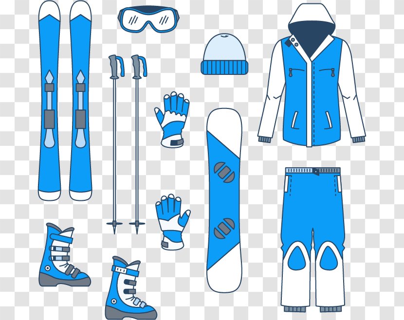 Skiing Narty Zjazdowe Euclidean Vector Winter Sport - Ski - Blue Sports Equipment Transparent PNG
