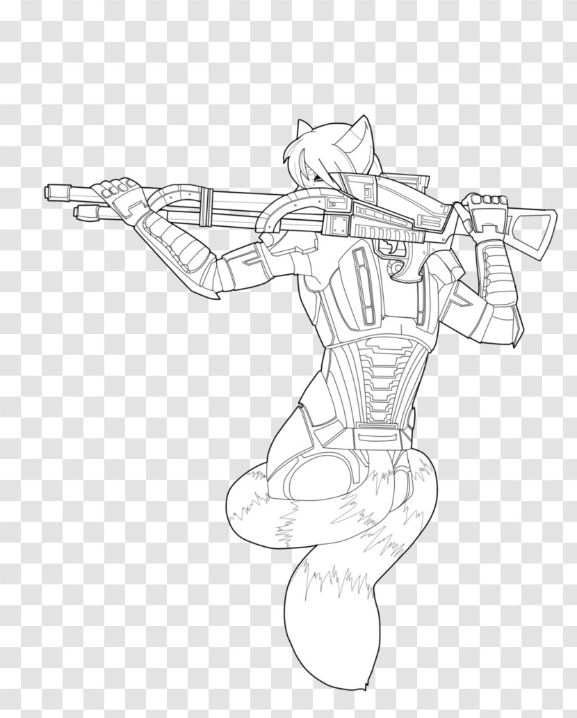 Line Art Weapon Sketch - Hand Transparent PNG