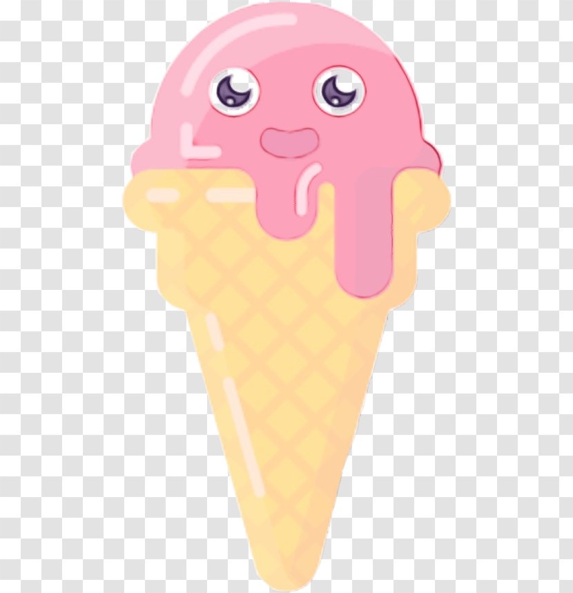 Ice Cream Cones Illustration Cartoon Pink M Transparent PNG