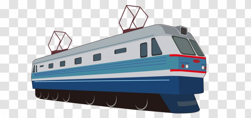 Train Rail Transport Tram Railroad Car Locomotive - Creative Cartoon Transparent PNG