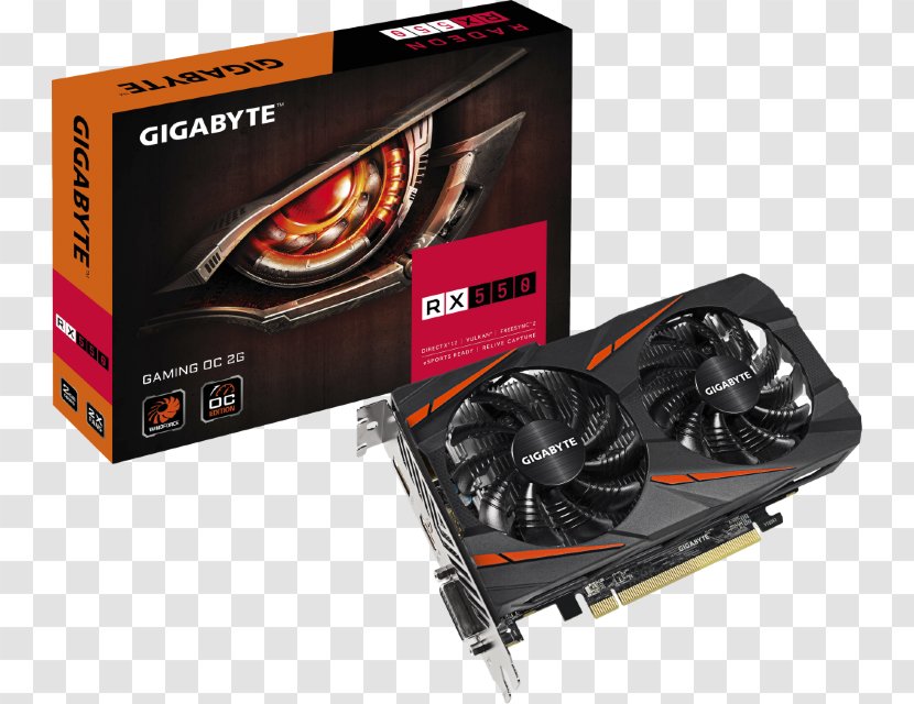 Graphics Cards & Video Adapters AMD Radeon RX 550 GDDR5 SDRAM Gigabyte Technology 500 Series - Computer Transparent PNG
