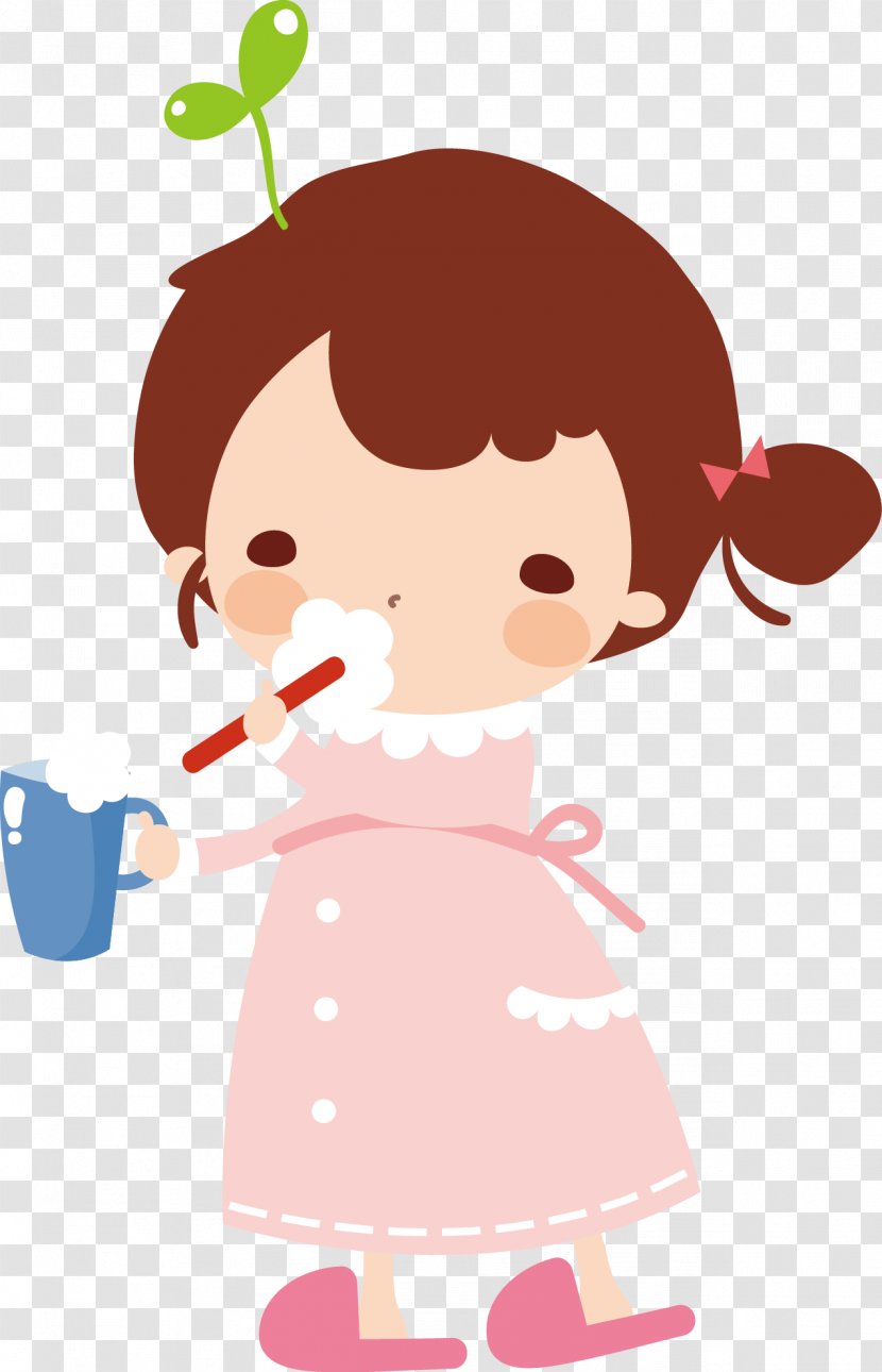 Cartoon Child Illustration - Children Brush Your Teeth Transparent PNG