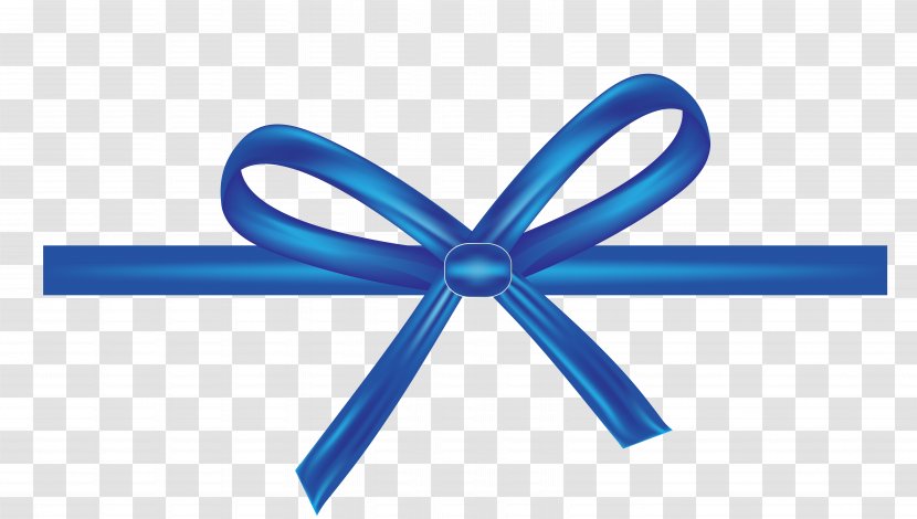 Shoelace Knot Blue Ribbon Bow Tie - Vector Picture Transparent PNG