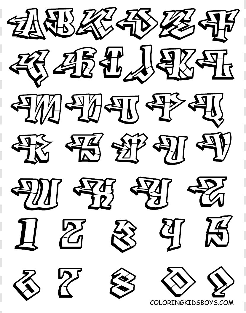 Graffiti Lettering Alphabet Drawing - Alfabet Transparent PNG