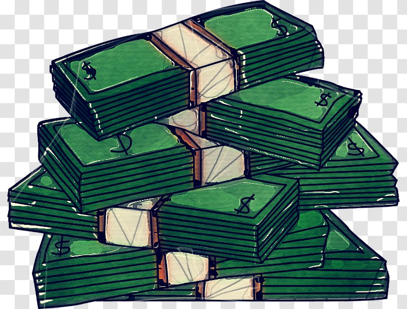 Transparency Money Cash Finance Stack - Rectangle Green Transparent PNG