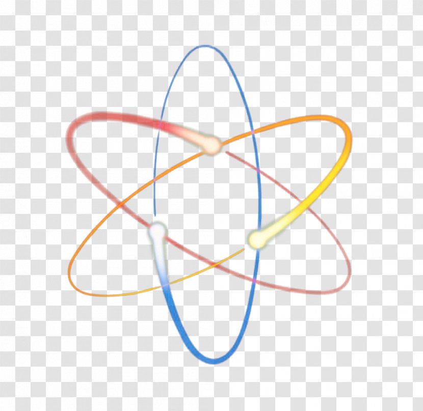 Atomic Nucleus Radioactive Decay Icon - Color Reticulated Fluorescent Line Transparent PNG
