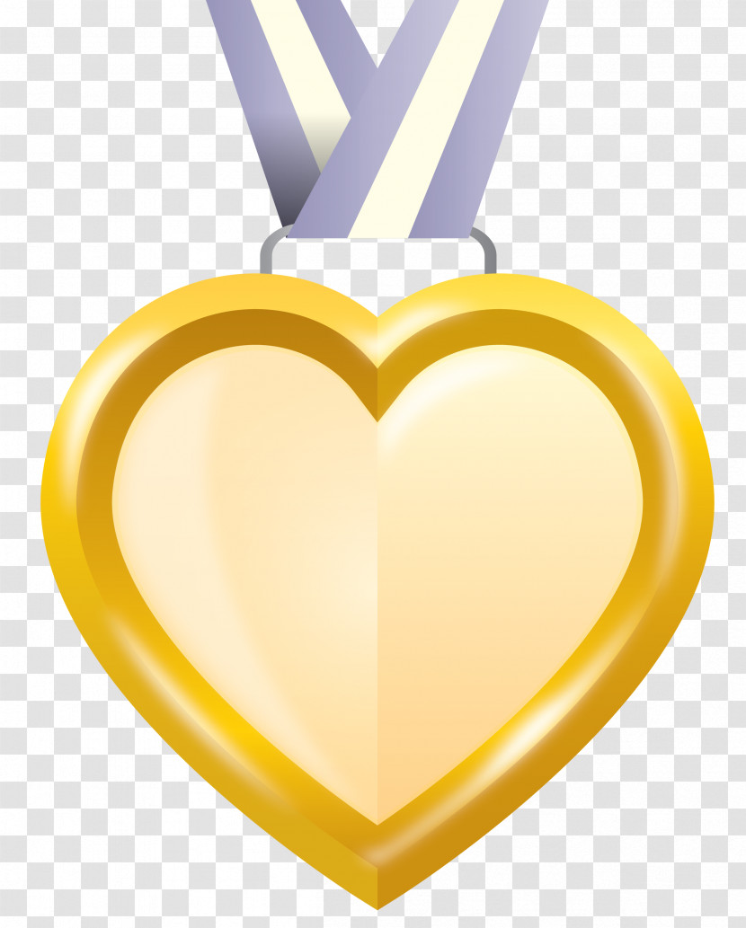 Heart Gold Medal Badge Transparent PNG