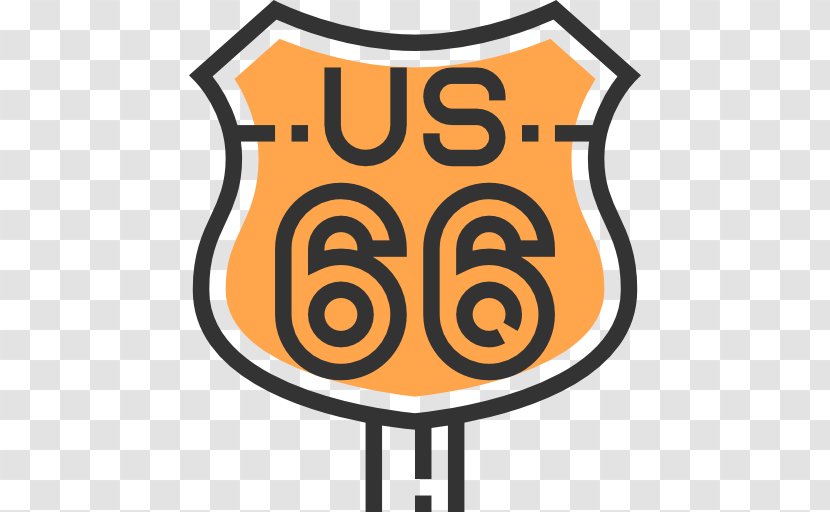 U.S. Route 66 Clip Art - Orange Transparent PNG