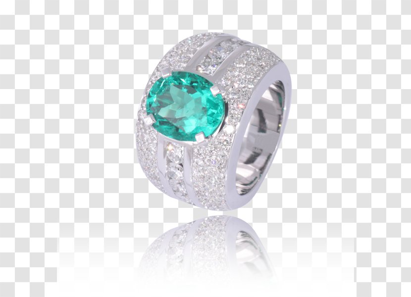 Emerald Jewellery Diamond Ring Beryl - Silver Transparent PNG