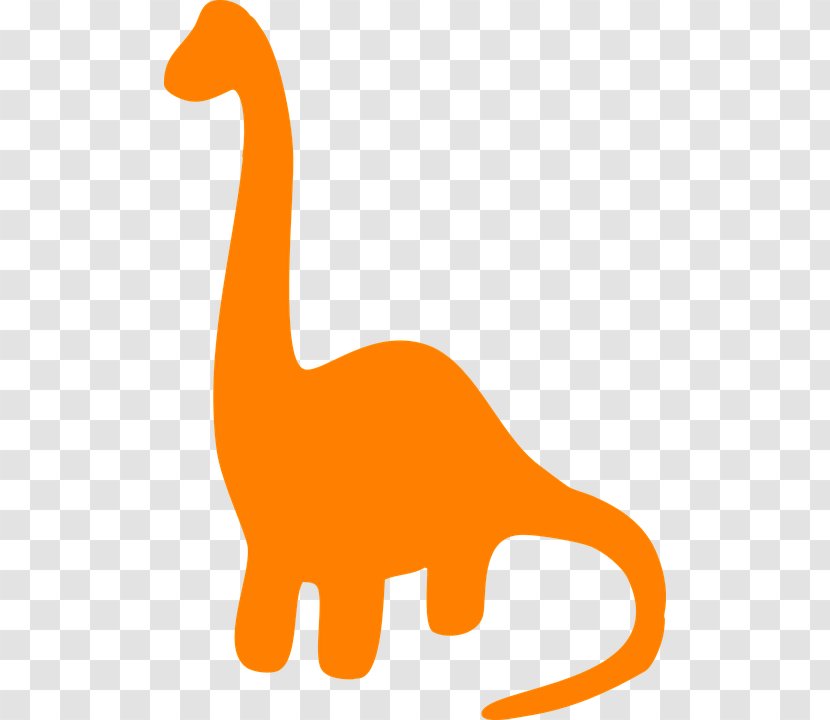 Tyrannosaurus Diplodocus Dinosaur Silhouette Clip Art - Orange Transparent PNG