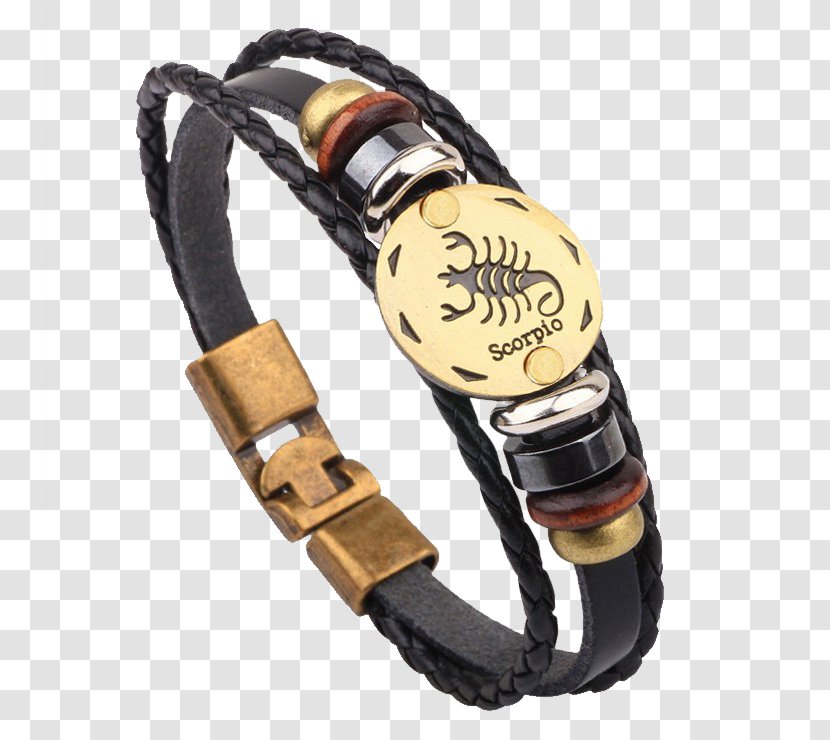 Leather Bracelets Charm Bracelet Bangle - Gold - Creative Scorpion Transparent PNG