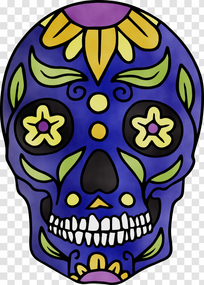 Watercolor Painting Day Of The Dead Icon Poster Transparent PNG