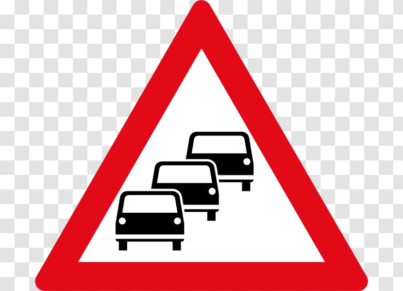 Car Traffic Sign Warning Road Signs In The United Kingdom - Congestion Transparent PNG