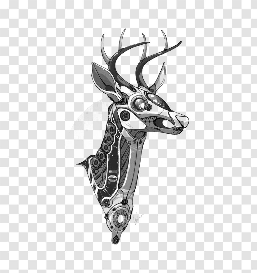 Red Deer Robot Giraffe Drawing - Antler - Creative Transparent PNG