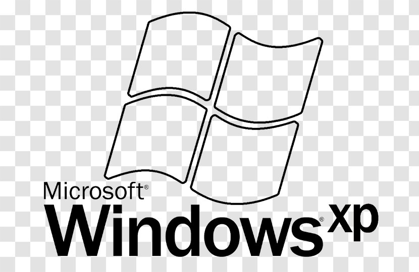 Logo Windows XP Black & White Microsoft - Ultimate Transparent PNG