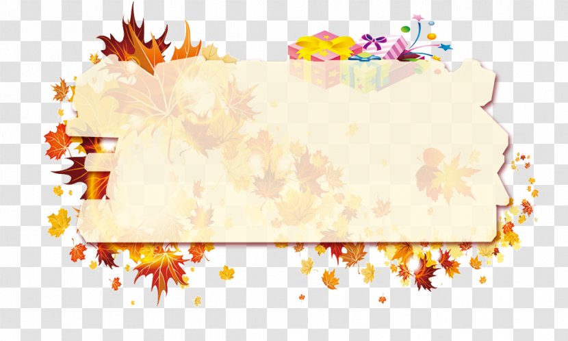 Autumn Leaf Color Free Content Clip Art - Buttercream - Banner Elements Transparent PNG