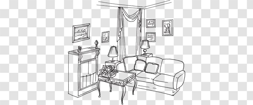 Living Room Coloring Book Interieur Drawing - Bathroom Accessory Transparent PNG