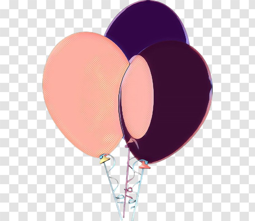 Pink Balloon Violet Purple Party Supply - Pop Art - Heart Material Property Transparent PNG