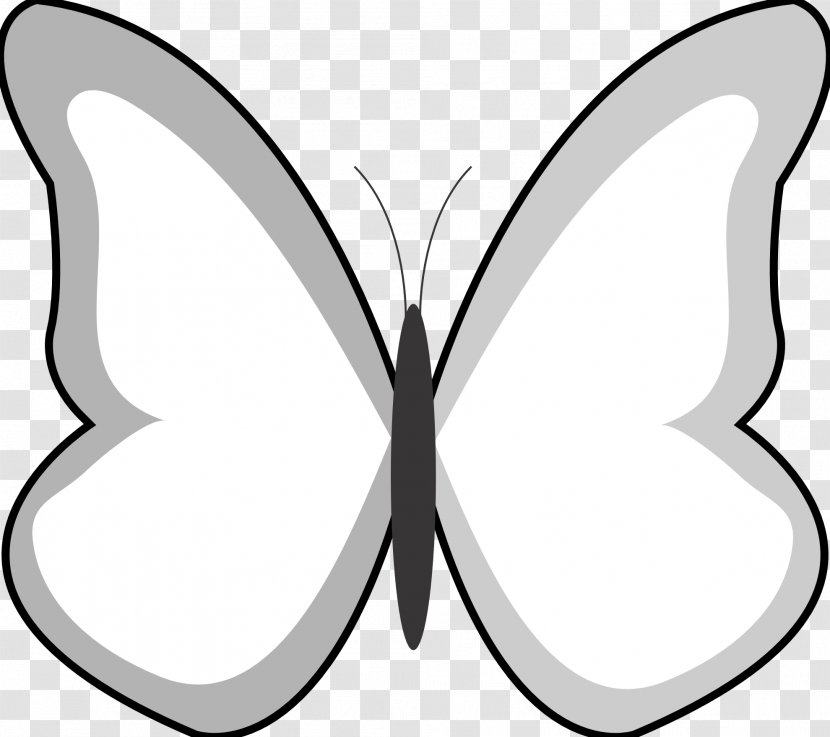 Line Art Black And White Clip - Butterfly - Butterflies Transparent PNG