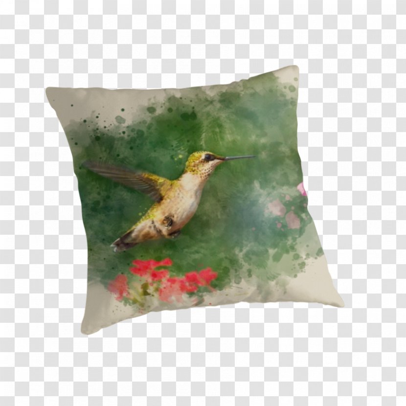 Hummingbird Throw Pillows Cushion Watercolor Painting - Bird - Pillow Transparent PNG