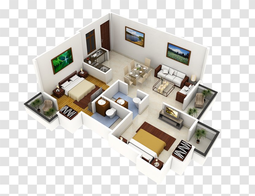 3D Floor Plan House - Building Transparent PNG