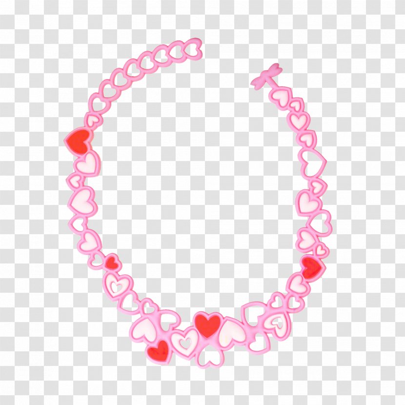 Gold Heart - Magenta - Chain Bead Transparent PNG
