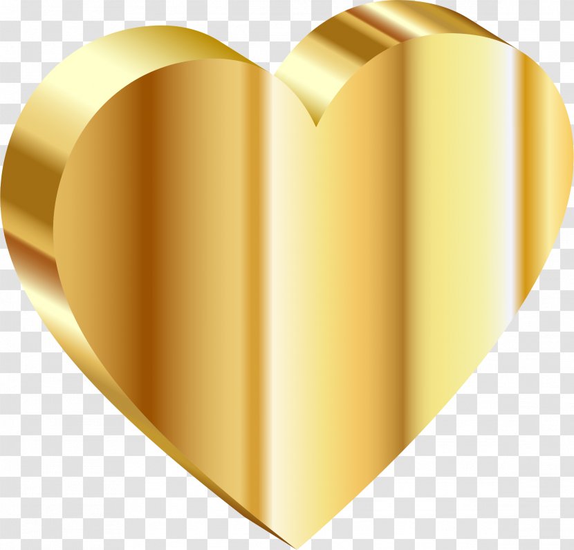 Gold Heart 3D Computer Graphics Clip Art - Image Transparent PNG