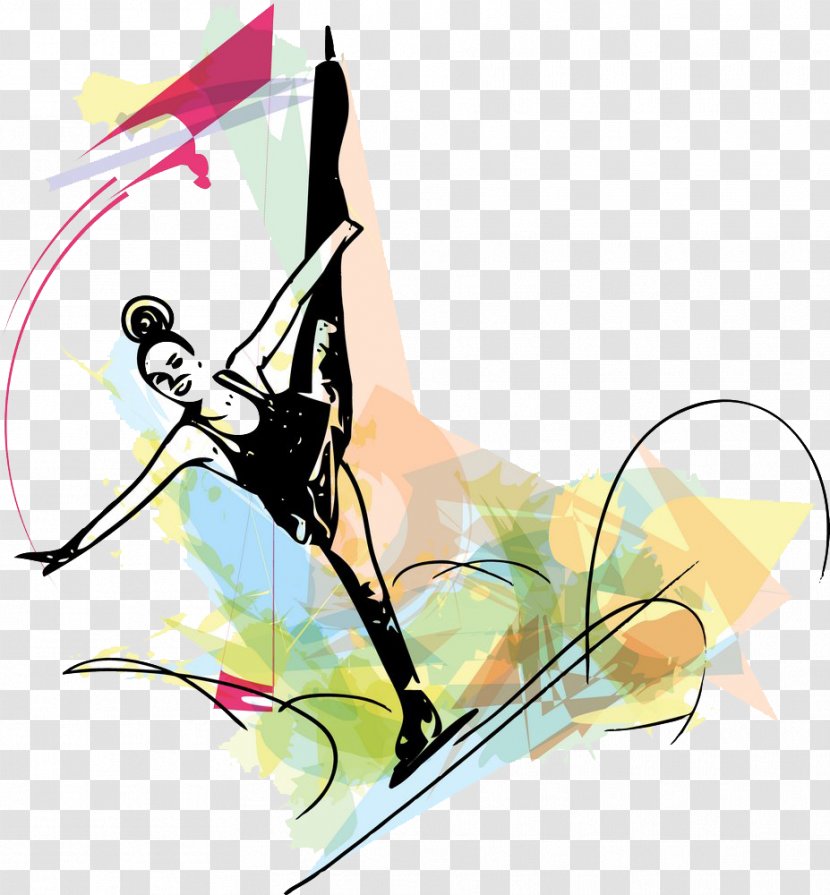 Ice Skating Figure Skate Illustration - Art - Women Skaters Transparent PNG