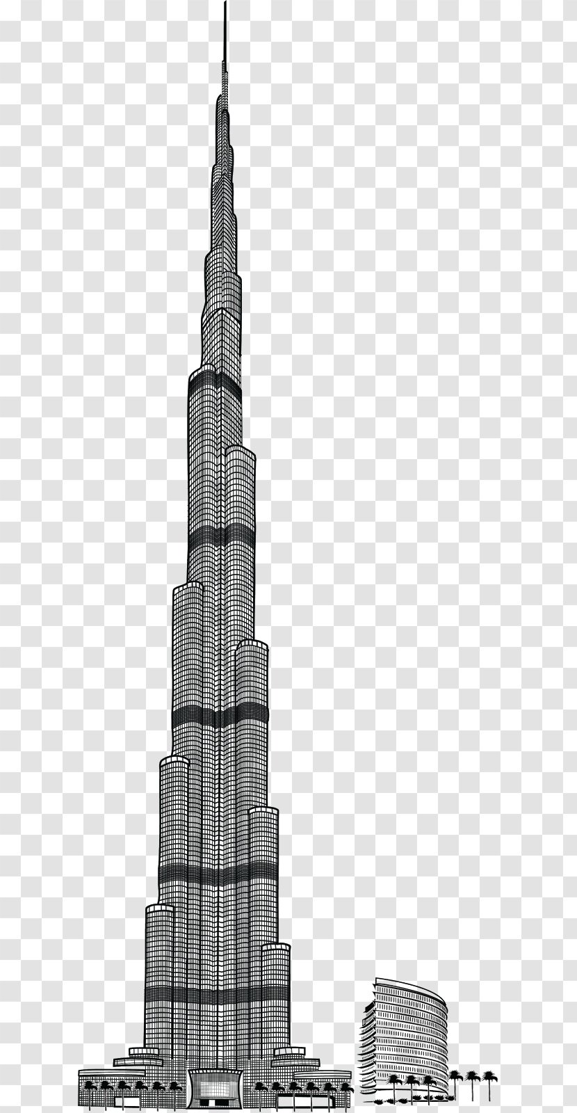 Burj Khalifa Drawing - Landmark - Pic Transparent PNG