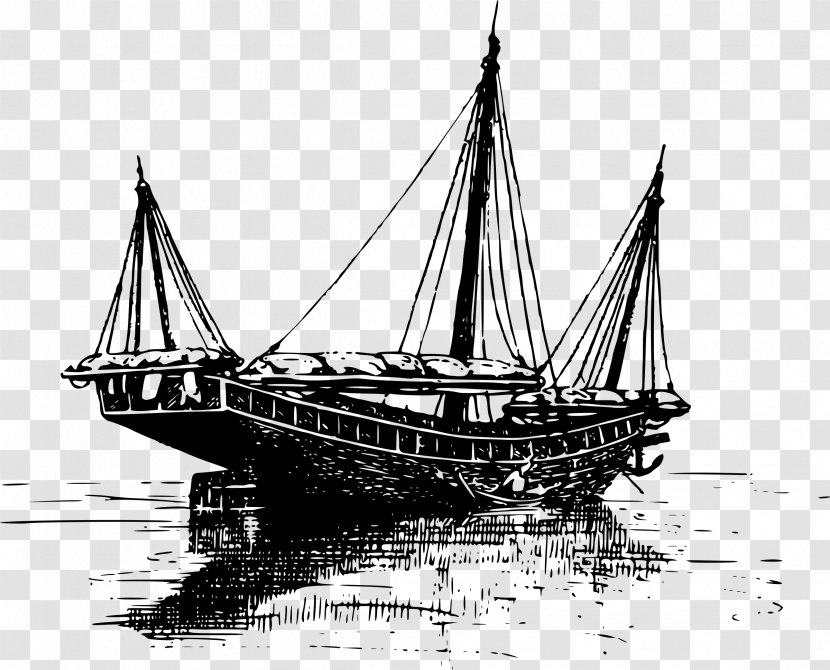 Brigantine Clip Art - Watercraft - Junkboat Transparent PNG