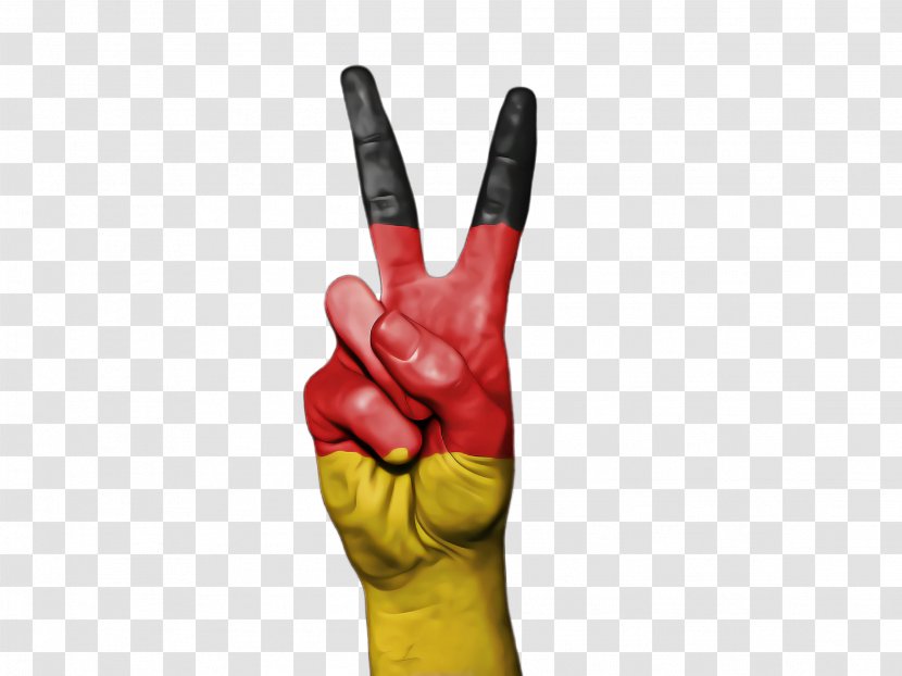 Glove Hand Finger Red Gesture - Safety - Sign Language Thumb Transparent PNG