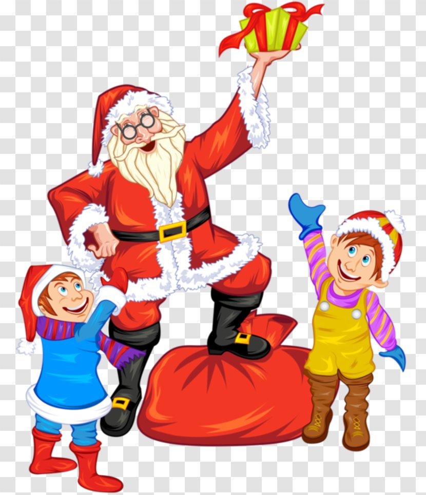 Santa Claus Christmas Elf Clip Art - Gift - Giving Gifts. Transparent PNG