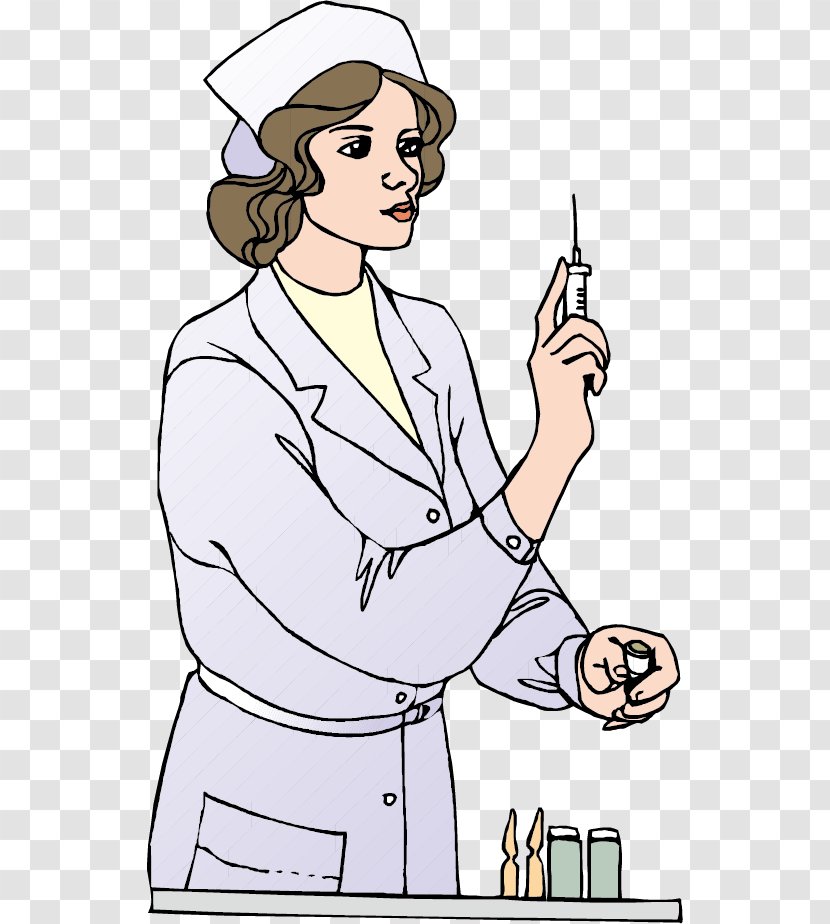 Nurse Cartoon Syringe - Medicine - Vector Holding A Transparent PNG