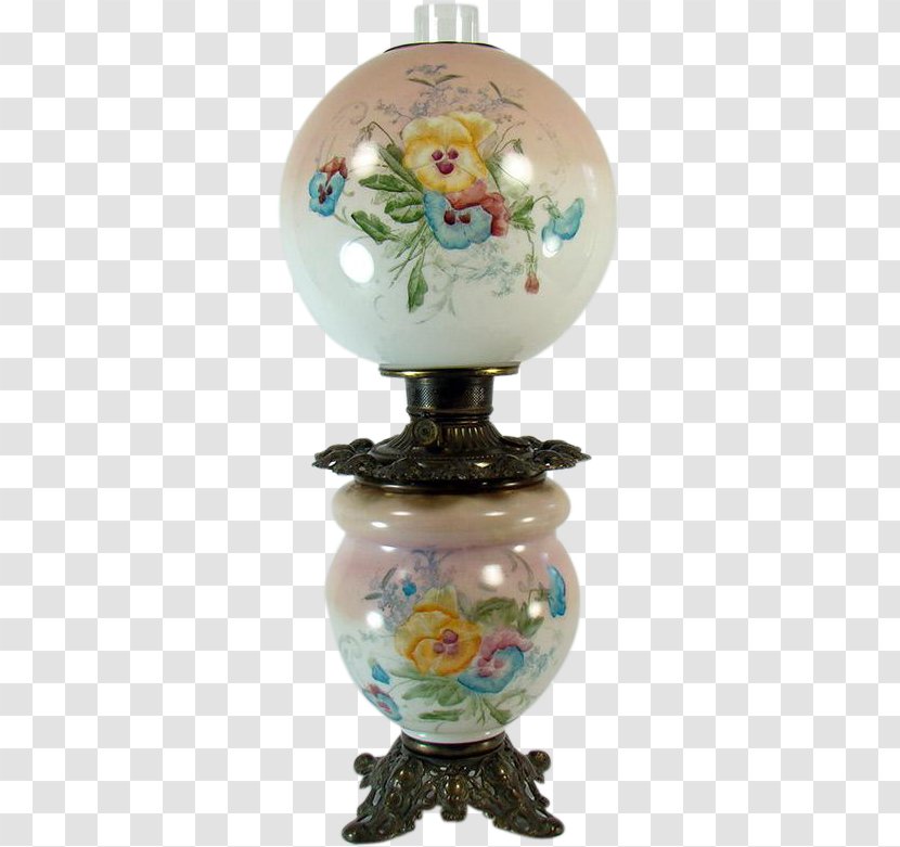 Floral Design Antique Lamp Art - Garland - Hand Painted Flowers Transparent PNG